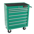 7 Drawers Multifunctional Tool Cart With Wheels Green Green Metal