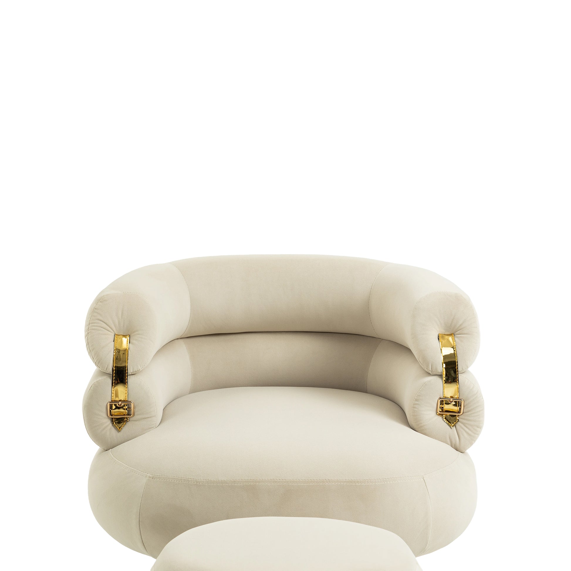 Coolmore Upholstered Velvet Barrel Accent Chair With Ottoman,Accent Comfy Lounge Arm Chair And Footrest Stool Set,Single Sofa Armchair With Lounge Seat For Bedroom,Office Beige Beige Foam Velvet