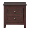 3 Pieces Bedroom Sets,Queen Size Wood Platform Bed And Two Nightstands Dark Walnut Walnut Wood