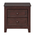 2 Drawer Nightstand For Bedroom, Mid Century Retro Bedside Table With Classic Design,Dark Walnut Walnut Wood