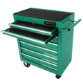 7 Drawers Multifunctional Tool Cart With Wheels Green Green Metal