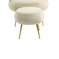 Coolmore Upholstered Velvet Barrel Accent Chair With Ottoman,Accent Comfy Lounge Arm Chair And Footrest Stool Set,Single Sofa Armchair With Lounge Seat For Bedroom,Office Beige Beige Foam Velvet