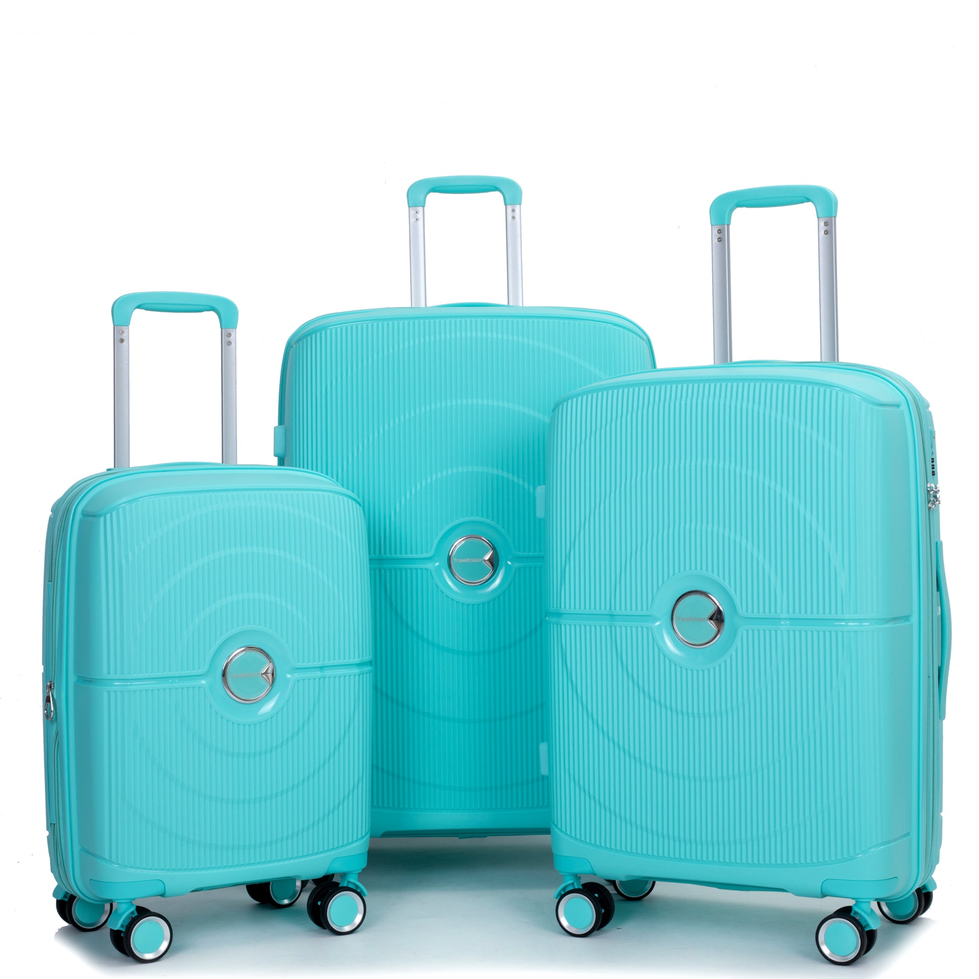 Expandable Hardshell Suitcase Double Spinner Wheels Pp Luggage Sets Lightweight Durable Suitcase With Tsa Lock,3 Piece Set 20 24 28 Lake Blue Lake Blue Polypropylene