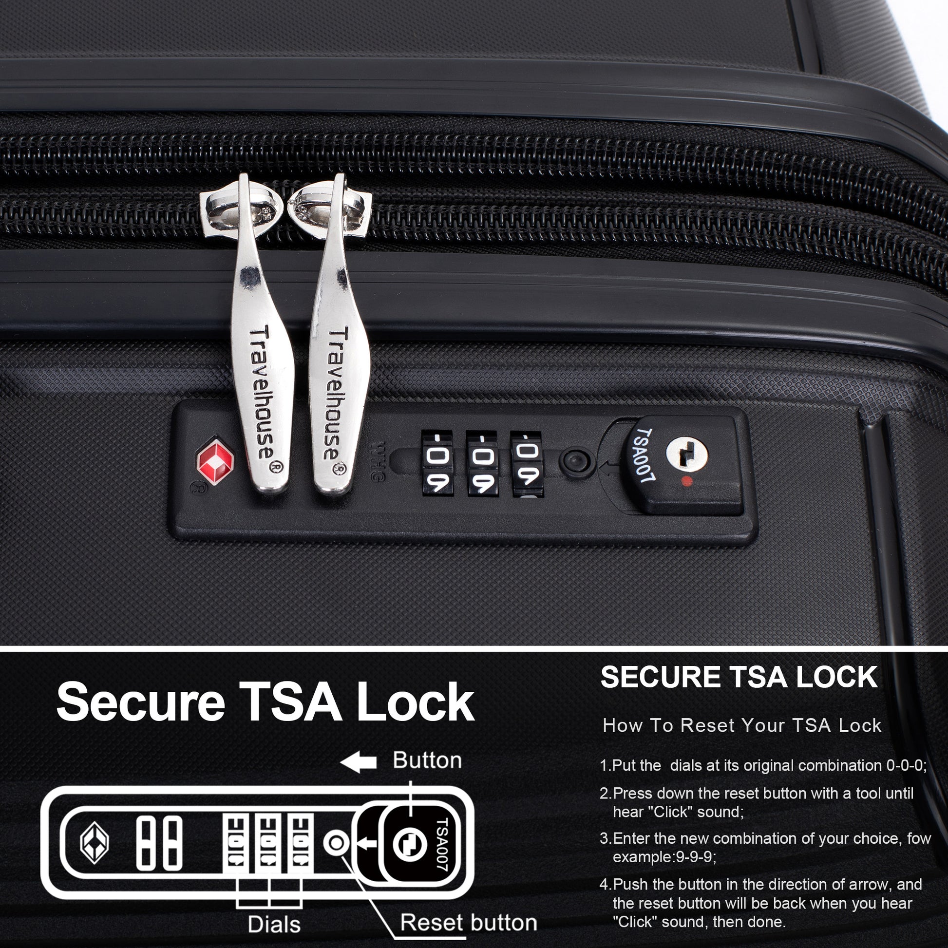 Expandable Hardshell Suitcase Double Spinner Wheels Pp Luggage Sets Lightweight Durable Suitcase With Tsa Lock,3 Piece Set 20 24 28 ,Black Black Polypropylene