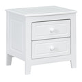 2 Drawer Nightstand For Bedroom, Mid Century Retro Bedside Table With Classic Design,White White Wood