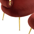 Coolmore Upholstered Velvet Barrel Accent Chair With Ottoman,Accent Comfy Lounge Arm Chair And Footrest Stool Set,Single Sofa Armchair With Lounge Seat For Bedroom,Office Wine Red Wine Red Foam Velvet