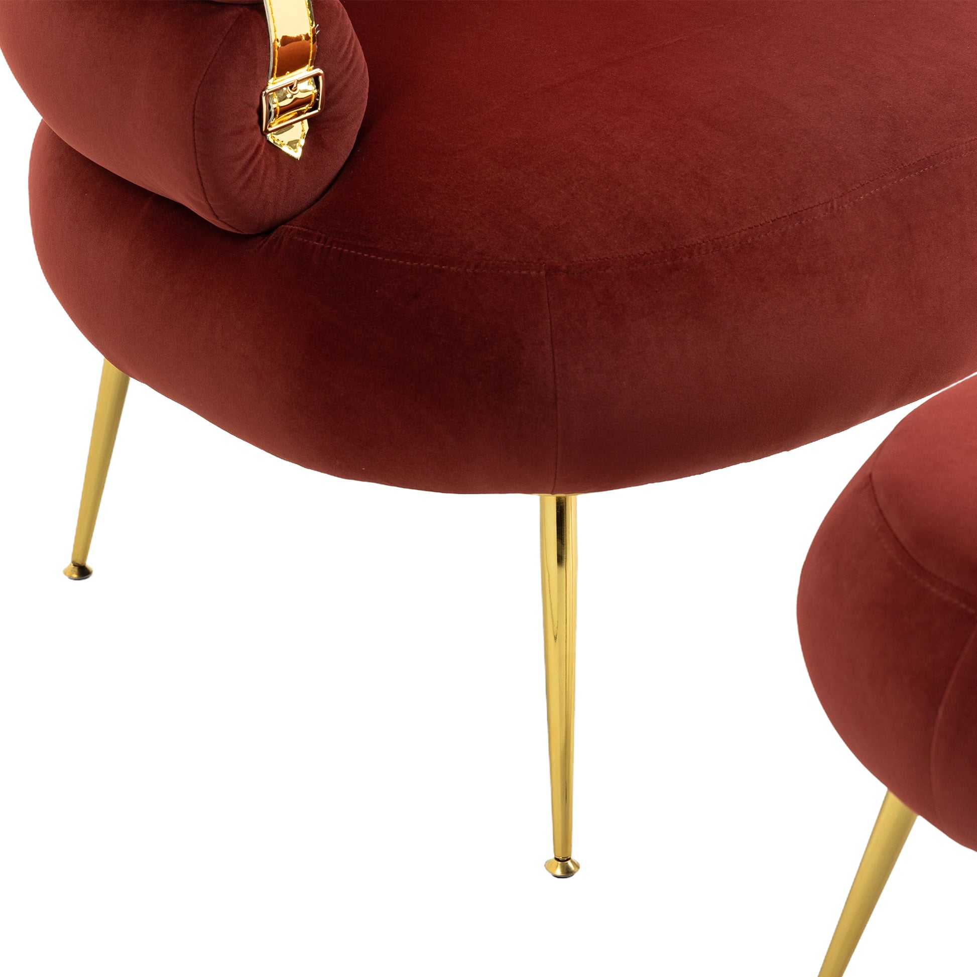 Coolmore Upholstered Velvet Barrel Accent Chair With Ottoman,Accent Comfy Lounge Arm Chair And Footrest Stool Set,Single Sofa Armchair With Lounge Seat For Bedroom,Office Wine Red Wine Red Foam Velvet