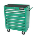 7 Drawers Multifunctional Tool Cart With Wheels Green Green Metal