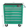 7 Drawers Multifunctional Tool Cart With Wheels Green Green Metal