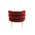 Coolmore Upholstered Velvet Barrel Accent Chair With Ottoman,Accent Comfy Lounge Arm Chair And Footrest Stool Set,Single Sofa Armchair With Lounge Seat For Bedroom,Office Wine Red Wine Red Foam Velvet