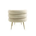 Coolmore Upholstered Velvet Barrel Accent Chair With Ottoman,Accent Comfy Lounge Arm Chair And Footrest Stool Set,Single Sofa Armchair With Lounge Seat For Bedroom,Office Beige Beige Foam Velvet