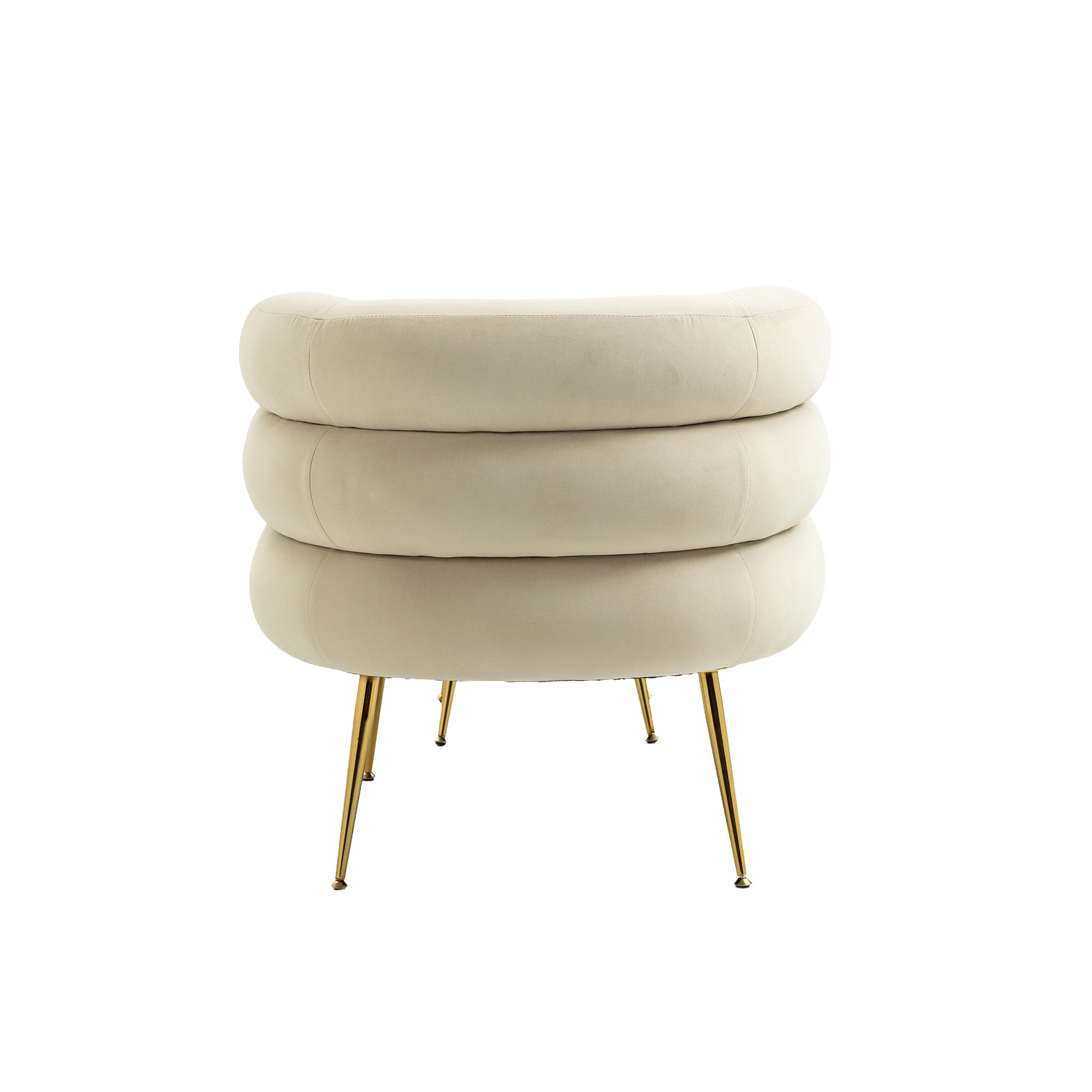 Coolmore Upholstered Velvet Barrel Accent Chair With Ottoman,Accent Comfy Lounge Arm Chair And Footrest Stool Set,Single Sofa Armchair With Lounge Seat For Bedroom,Office Beige Beige Foam Velvet