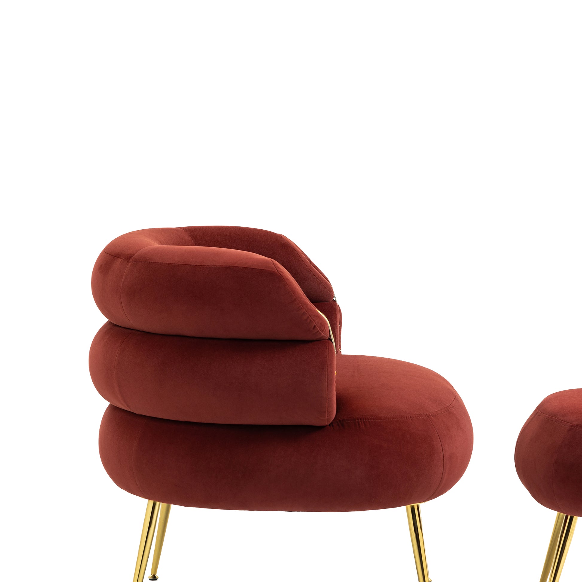 Coolmore Upholstered Velvet Barrel Accent Chair With Ottoman,Accent Comfy Lounge Arm Chair And Footrest Stool Set,Single Sofa Armchair With Lounge Seat For Bedroom,Office Wine Red Wine Red Foam Velvet
