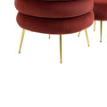 Coolmore Upholstered Velvet Barrel Accent Chair With Ottoman,Accent Comfy Lounge Arm Chair And Footrest Stool Set,Single Sofa Armchair With Lounge Seat For Bedroom,Office Wine Red Wine Red Foam Velvet