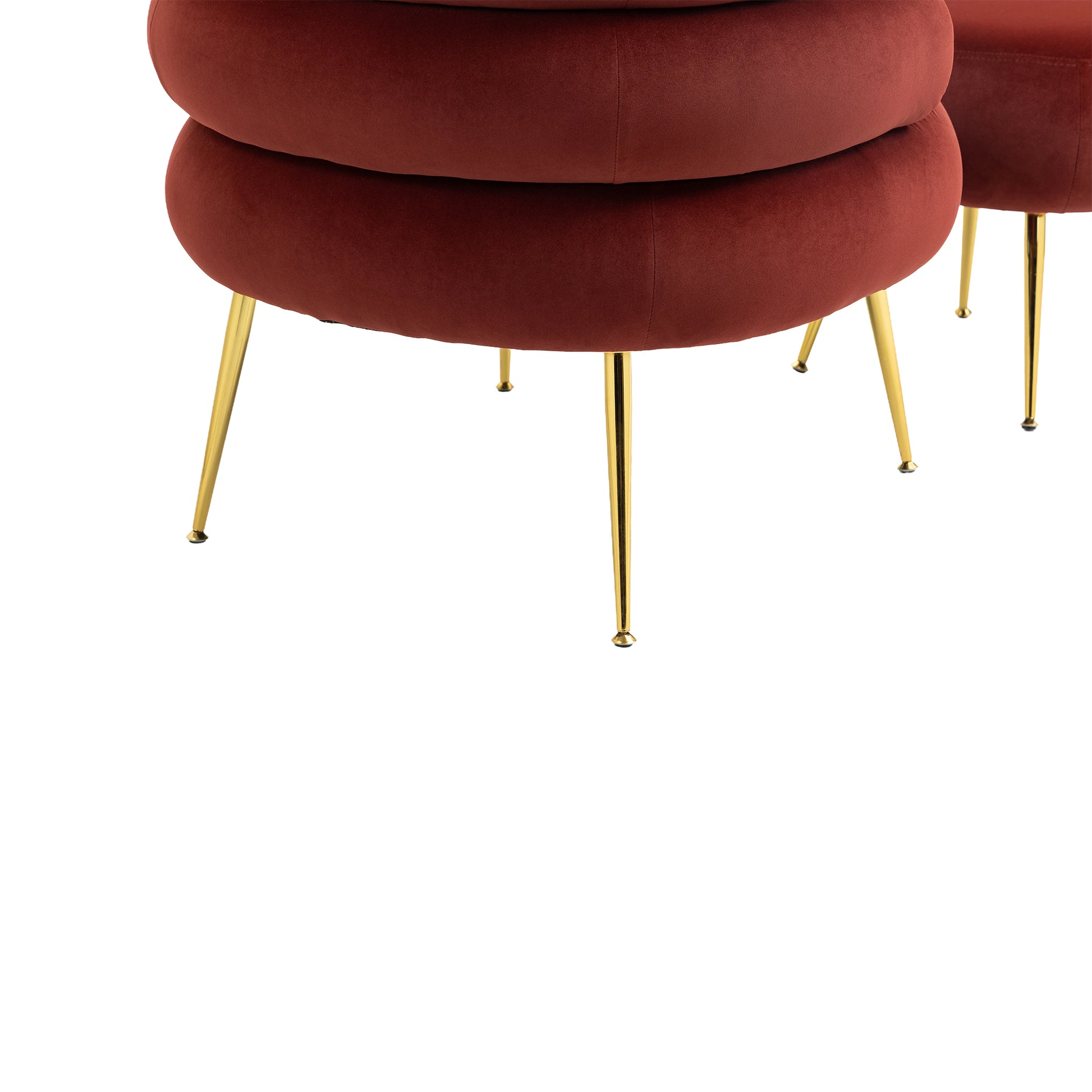 Coolmore Upholstered Velvet Barrel Accent Chair With Ottoman,Accent Comfy Lounge Arm Chair And Footrest Stool Set,Single Sofa Armchair With Lounge Seat For Bedroom,Office Wine Red Wine Red Foam Velvet