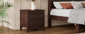 2 Drawer Nightstand For Bedroom, Mid Century Retro Bedside Table With Classic Design,Dark Walnut Walnut Wood