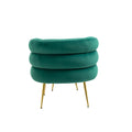 Coolmore Upholstered Velvet Barrel Accent Chair With Ottoman,Accent Comfy Lounge Arm Chair And Folding Footrest Stool Set,Single Sofa Armchair With Lounge Seat For Bedroom,Office Green Green Foam Velvet