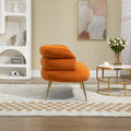 Coolmore Small Loveseat Sofa, Upholstered Mini Couch With Curved Backrest With Stylish Golden Decor, Small Comfy Beautiful Seat Leisure Accent Couch For Living Room, Bedroom, Office Orange Orange Foam Velvet