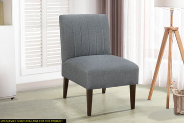 Stylish Comfortable Accent Chair 1Pc Gray Fabric Upholstered Plush Seating Living Room Furniture Armless Chair Gray Primary Living Space Wood