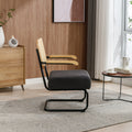 Coolmore Accent Chair Modern Industrial Slant Armchair With Metal Frame Premium High Density Soft Single Chair For Living Room Bedroom Carbon Black Boucle