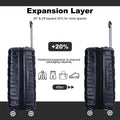 3 Piece Luggage Sets Pc Lightweight & Durable Expandable Suitcase With Two Hooks, Double Spinner Wheels, Tsa Lock, 21 25 29 Black Black Pc