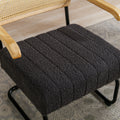 Coolmore Accent Chair Modern Industrial Slant Armchair With Metal Frame Premium High Density Soft Single Chair For Living Room Bedroom Carbon Black Boucle