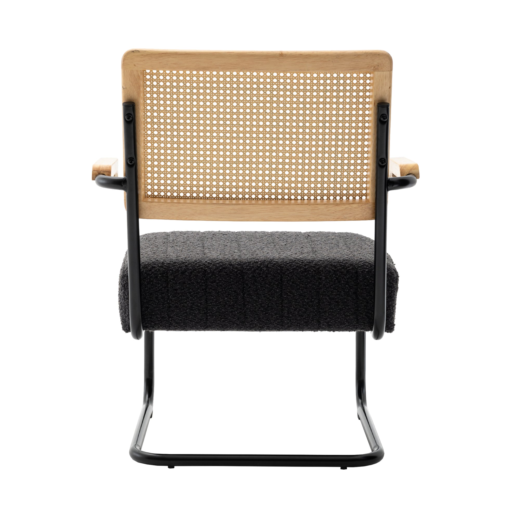 Coolmore Accent Chair Modern Industrial Slant Armchair With Metal Frame Premium High Density Soft Single Chair For Living Room Bedroom Carbon Black Boucle