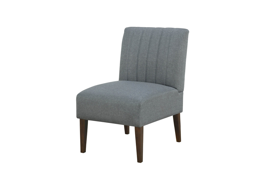 Stylish Comfortable Accent Chair 1Pc Gray Fabric Upholstered Plush Seating Living Room Furniture Armless Chair Gray Primary Living Space Wood
