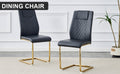 Modern Dining Chairs With Faux Leather Padded Seats, Dining Room Chairs, Gold Metal Leg Upholstered Chairs, Suitable For Kitchens, Living Rooms, Bedrooms, And Offices, Set Of 4 Black Pu Leather C 001 Black Foam Pu