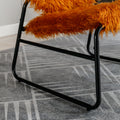 Coolmore Accent Chair Modern Industrial Slant Armchair With Metal Frame Premium High Density Soft Single Chair For Living Room Bedroom Orange Plush