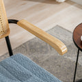 Coolmore Accent Chair Modern Industrial Slant Armchair With Metal Frame Premium High Density Soft Single Chair For Living Room Bedroom Light Blue Boucle