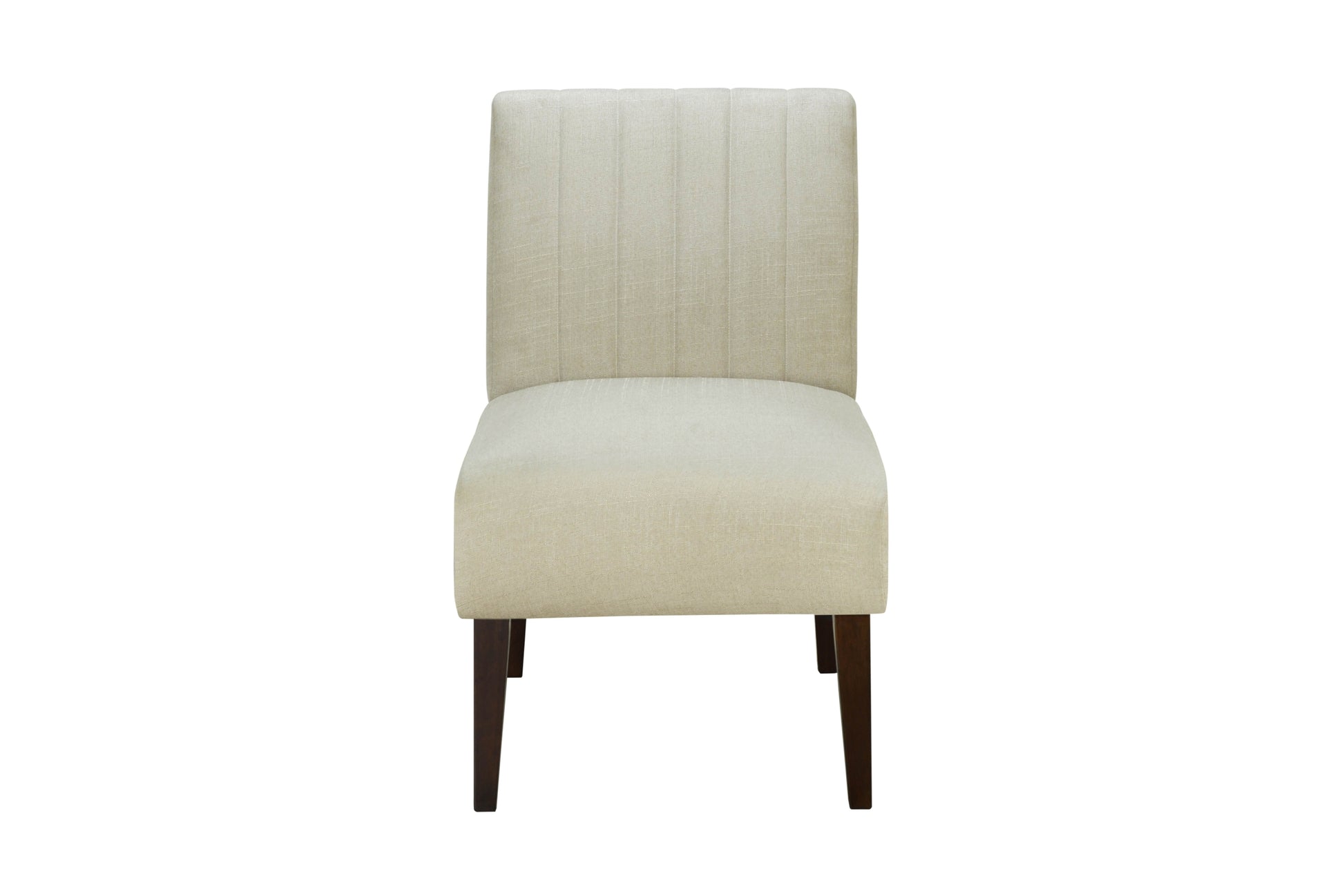 Stylish Comfortable Accent Chair 1Pc Beige Fabric Upholstered Plush Seating Living Room Furniture Armless Chair Beige Primary Living Space Wood