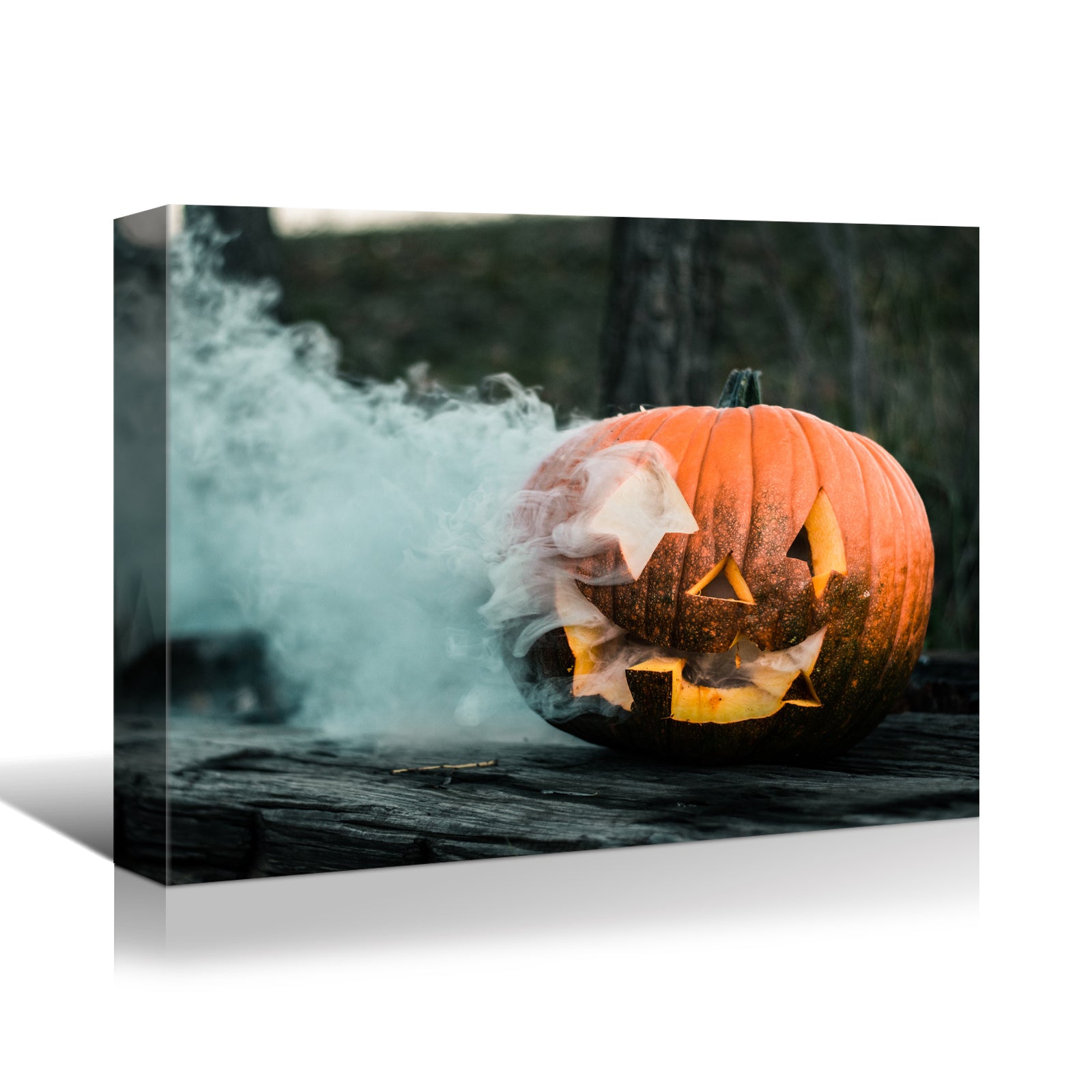 Drop Ping Framed Canvas Wall Art Decor Painting For Halloween, Skeleton With Jack O Lanterns Painting For Halloween Gift, Decoration For Halloween Living Room, Bedroom Decor Ready To Hang Rectangle Framed Multicolor Halloween Oversized 41In Canvas