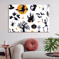 1Pcs Drop Ping Framed Canvas Wall Art Decor Painting For Halloween, Halloween Scene Painting For Halloween Gift, Decoration For Halloween Living Room, Bedroom Decor 4028In Thickness 1.5Inch Rectangle Framed Multicolor Halloween Oversized 41In Canvas