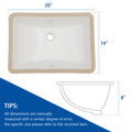 Bathroom Sink Rectangle Deep Bowl Pure White Porcelain Ceramic Lavatory Vanity Sink Basin With Overflow White Ceramic