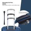 3 Piece Luggage Sets Pc Lightweight & Durable Expandable Suitcase With Two Hooks, Double Spinner Wheels, Tsa Lock, 21 25 29 Dark Blue Dark Blue Pc