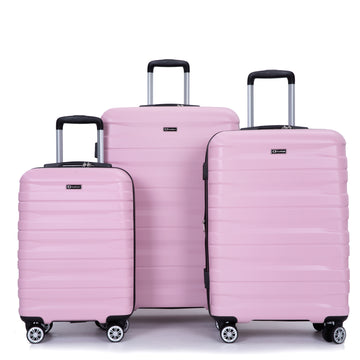 3 Piece Luggage Sets Pc Lightweight & Durable Expandable Suitcase With Two Hooks, Double Spinner Wheels, Tsa Lock, 21 25 29 Pink Pink Pc