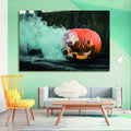 Drop Ping Framed Canvas Wall Art Decor Painting For Halloween, Skeleton With Jack O Lanterns Painting For Halloween Gift, Decoration For Halloween Living Room, Bedroom Decor Ready To Hang Rectangle Framed Multicolor Halloween Oversized 41In Canvas