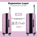 3 Piece Luggage Sets Pc Lightweight & Durable Expandable Suitcase With Two Hooks, Double Spinner Wheels, Tsa Lock, 21 25 29 Pink Pink Pc