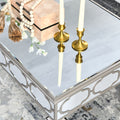 Elegant Shiny Silver Mirror Coffee Table, Cocktail Table 39.5 