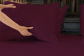 Luxuriously Soft 100% Viscose Derived From Bamboo 4 Piece Sheet Setoeko Tex Certified, Queen Merlot Burgundy Bamboo