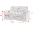 Loveseats Sofa Bed With Pull Out Bed,Adjsutable Back,Blue Grey Blue Grey Linen Wood Primary Living Space Medium Soft Tight Back Eucalyptus Pillow Top Arms Foam Linen 2 Seat
