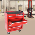 5 Drawers Multifunctional Tool Cart With Wheels Red Red Steel