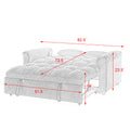 Loveseats Sofa Bed With Pull Out Bed,Adjsutable Back,Blue Grey Blue Grey Linen Wood Primary Living Space Medium Soft Tight Back Eucalyptus Pillow Top Arms Foam Linen 2 Seat