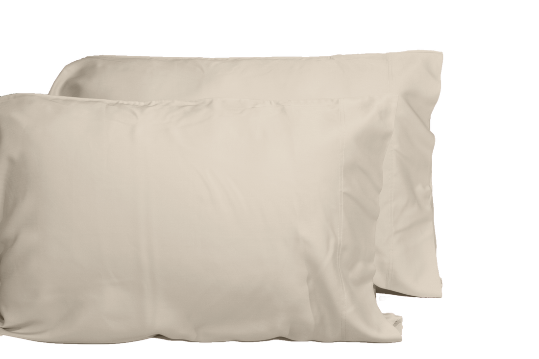 Luxurious Viscose From 100% Bamboo 2 Piece Pillowcase Setoeko Tex Certified, Queen Linen Light Khaki Beige Bamboo