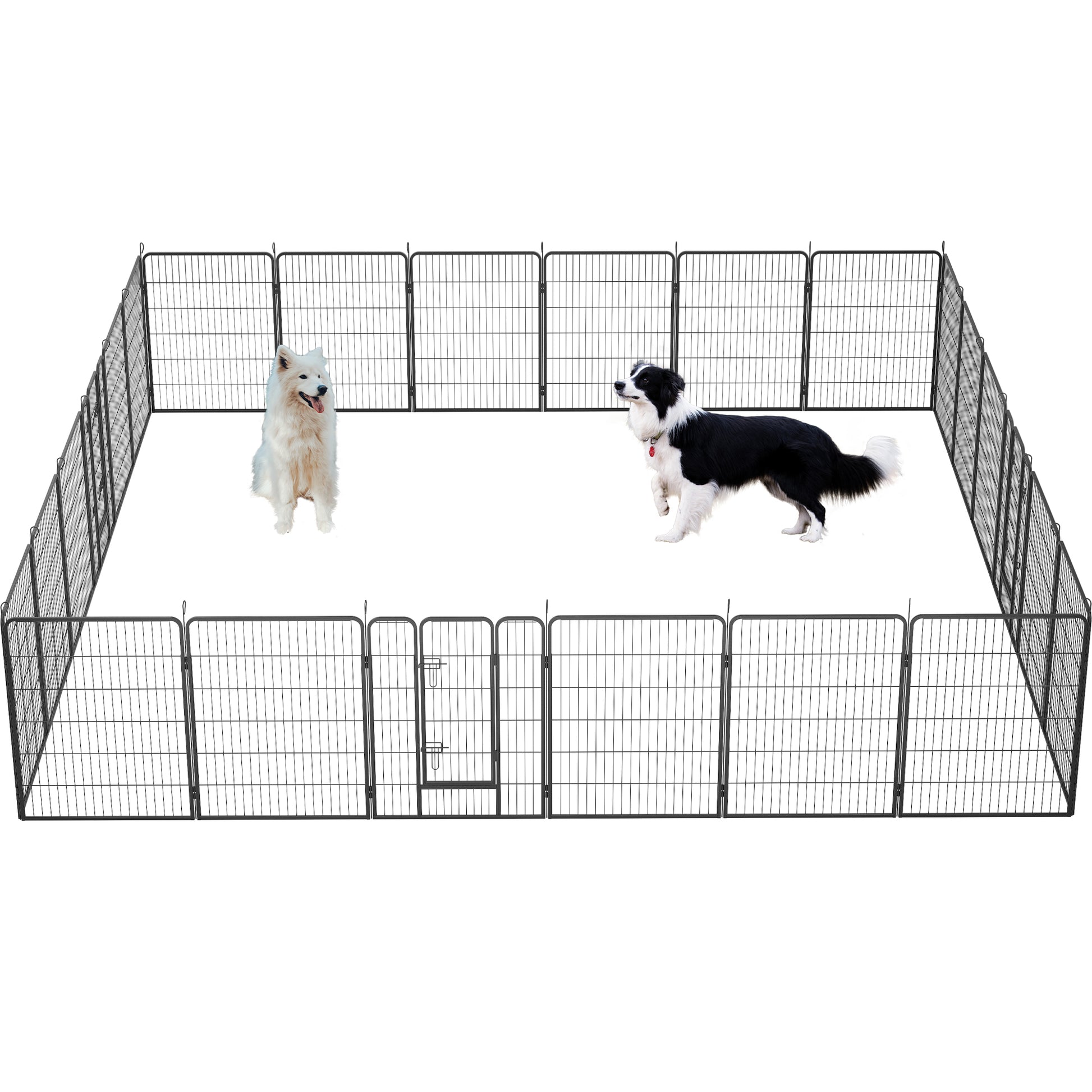 Dog Playpen Foldable 24 Panels Dog Pen 40" Height Pet Enclosure Dog Fence Outdoor With Lockable Door For Large Medium Small Dogs,Puppy Playpen,Rv,Camping Pet Fence Black Metal