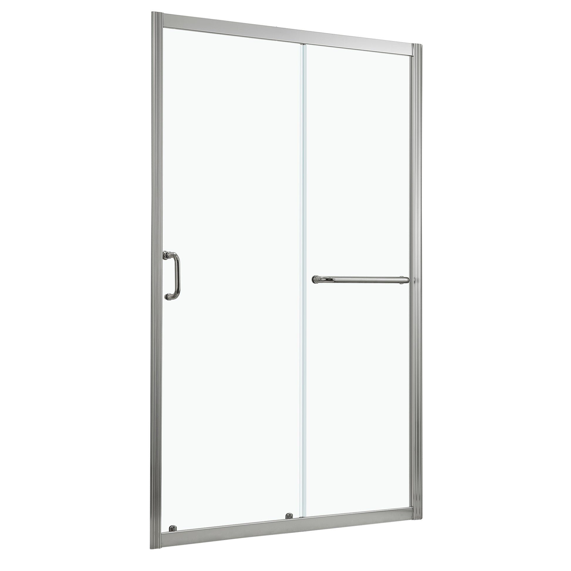 Shower Door 48" W X 72"H Single Sliding Bypass Shower Enclosure,Brushed Nickel Brushed Nickel Glass