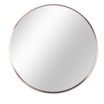 Gold 32 In Metal Round Mirror Golden Classic,Modern Mdf Glass Aluminium