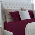 Luxurious Viscose From 100% Bamboo 2 Piece Pillowcase Setoeko Tex Certified, Queen Merlot Burgundy Bamboo