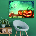 Drop Ping Framed Canvas Wall Art Decor Painting For Halloween,Scary Pumkin Jack O Lanterns Painting For Halloween Gift, Decoration For Halloween Office Living Room, Bedroom Decor Ready To Hang Rectangle Framed Multicolor Halloween Oversized 41In Canvas